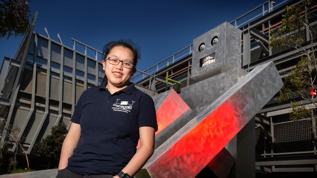 Emily Qiao (engineering student) at Monash University. Picture: Tony Gough