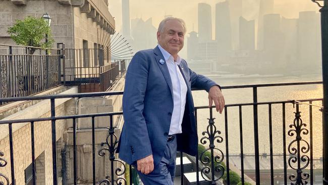 Trade Minister Don Farrell on the rooftop of the Peace Hotel, Shanghai, on Monday. Picture: Will Glasgow