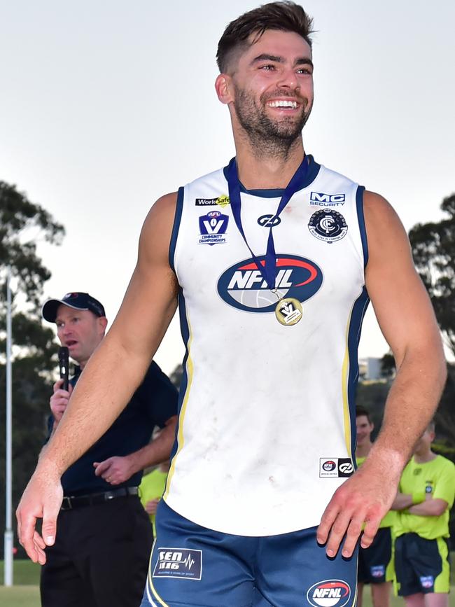 Nick Riddle wins best-on-ground for the NFL. Picture: Stephen Harman