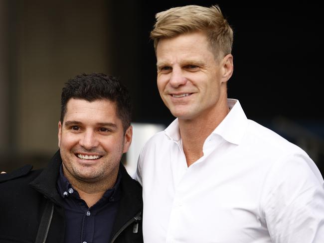 St Kilda star Nick Riewoldt is back in Melbourne for a quick work trip to Cobram Estate. Picture: Daniel Pockett