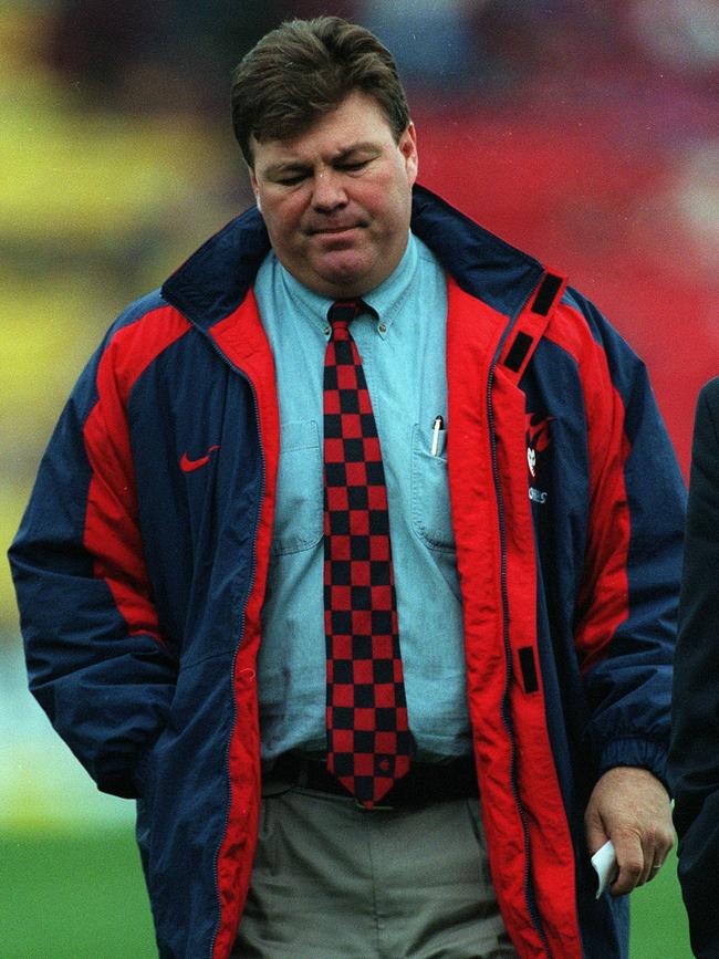 Neil Balme shows his disappointment after a heavy loss.