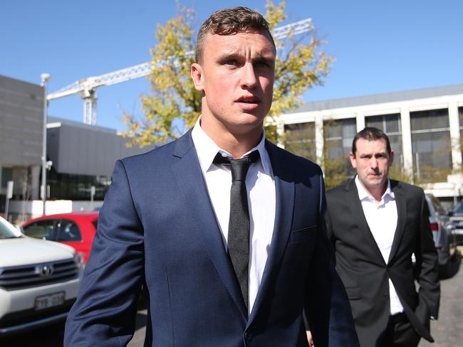 Jack Wighton leaving the ACT Magistrates Court in Canberra. Picture Kym Smith