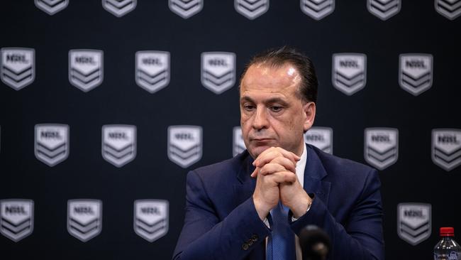 Australian Rugby League Commission Chairman Peter Vlandys will present a rescue package to players and clubs on Monday. Picture: AAP