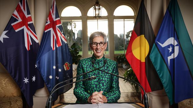 Victorian Governor Linda Dessau ahead of her preparing to leave office on the 30th June. Victorian Governor Linda Dessau performs one of her many speaking engagements at Government House.                Picture: David Caird