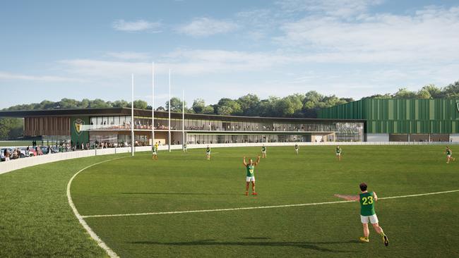 Concept design of the AFL high performance centre originally proposed for Rosny in the Clarence municipality. An elector poll was held in relation to the proposal last year and the state government has since shifted the preferred site to Kingborough. Picture: Supplied