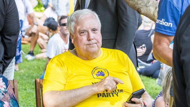 UAP founder Clive Palmer attended a Freedom Rally in Brisbane in 2021, protesting health restrictions such as lockdowns and vaccine mandates. Picture: Richard Walker