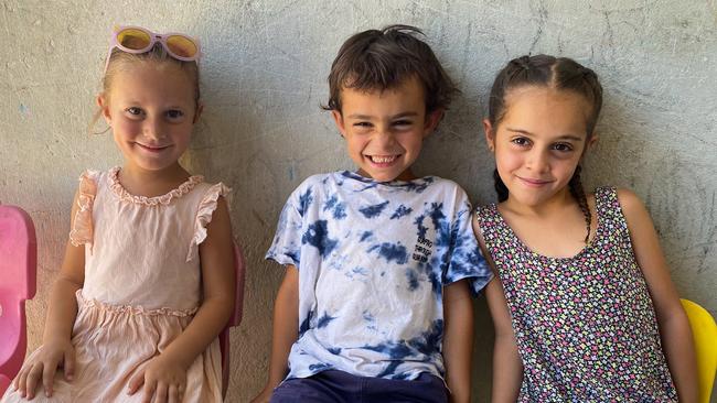 Mariam Dabboussy’s three children: Aisha, far right, aged 9, with her sister, aged four, and her six-year-old brother. Picture: Ellen Whinnett