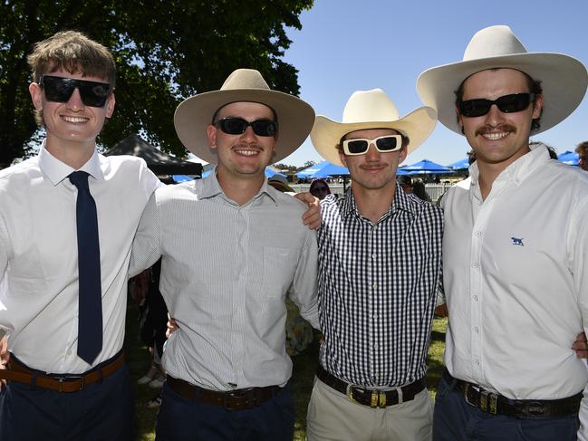 Apiam Bendigo Cup was held at Bendigo Racecourse, Bendigo, Victoria, on Wednesday, October 30th, 2024. Pictured enjoying the horse racing carnival are Declan, Connor, Kaleb, Sean. Picture: Andrew Batsch