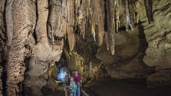 Tourists inside the Cutta Cutta Caves Nature Park, near Katherine. Picture: Shaana McNaught