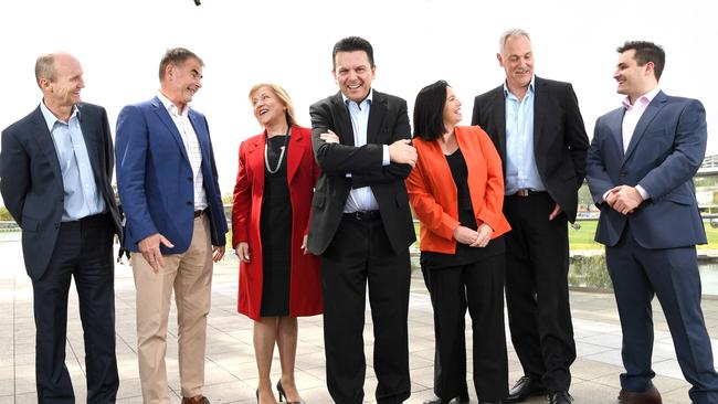 Some of SA Best’s likely candidates for next year’s election: Graham Davies (seat of Waite), Simon Jones (Morphett), Hazel Wainwright (Mawson), Nick Xenophon (Hartley), Kelly Gladigau (Hammond), John Illingworth (Heysen), Rhys Adams (Finniss). Picture: Tricia Watkinson