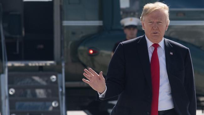 US President Donald Trump in front of Marine One in New York. Picture: AFP