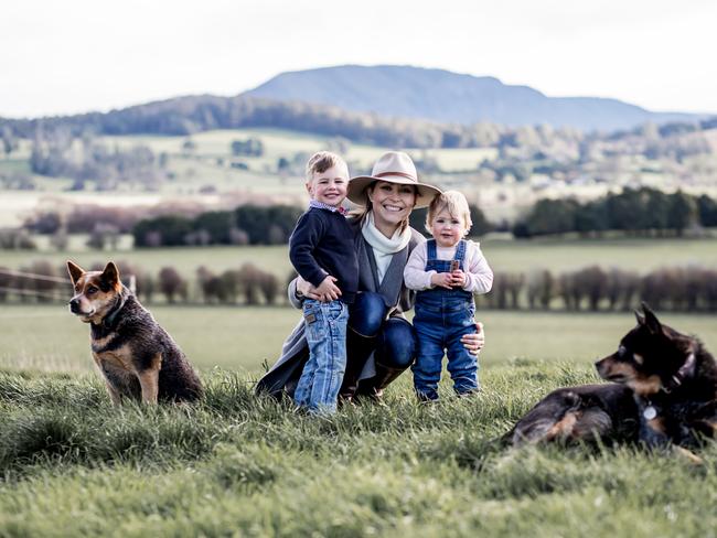 Stephanie Trethewey with daughter Evie and son Elliot and their two dogs Lottie  and Oxley.