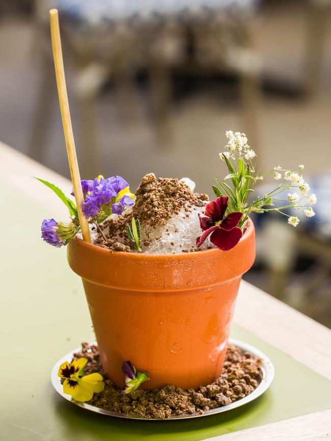 Grant Collins said the most eye catching cocktail is the Flower Power Sour, which is served in an actual pot.