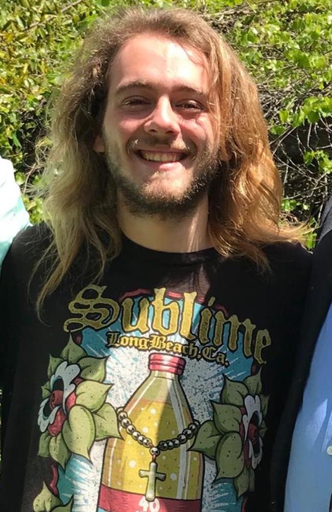 Aubrey’s hair grew past his shoulders as he travelled with a group who “”looked like they were from the Woodstock era”. Picture: Facebook/Spalding County Sheriff's Office