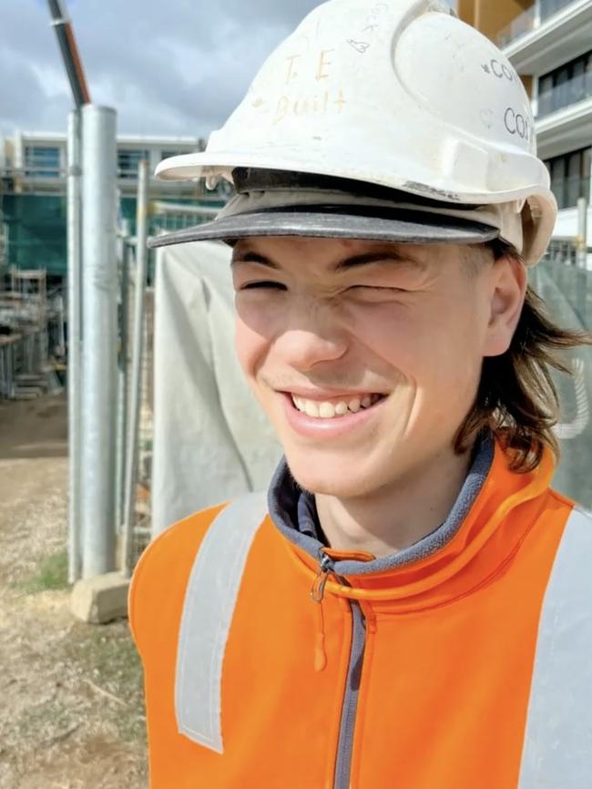 A young tradie with a big smile — and even bigger heart. Picture: Supplied