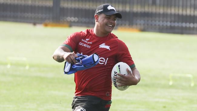 Latrell Mitchell got though the training session without too much trouble. Picture: Dylan Robinson