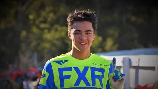 Gympie’s Cyshan Weale early in his career (2018) after winning a trifecta at the Australian Junior Dirt Track Championships.