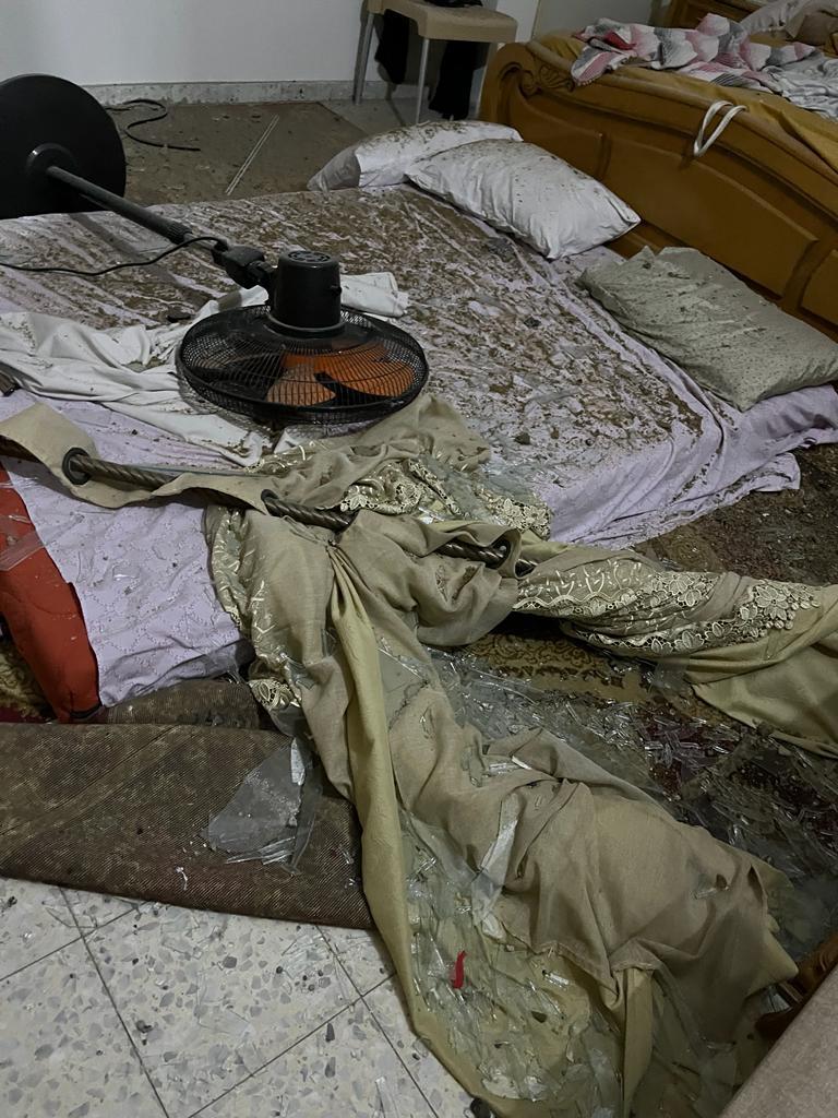 The interior of the house in Gaza City where the family is currently sheltering despite shelling in the neighbourhood.