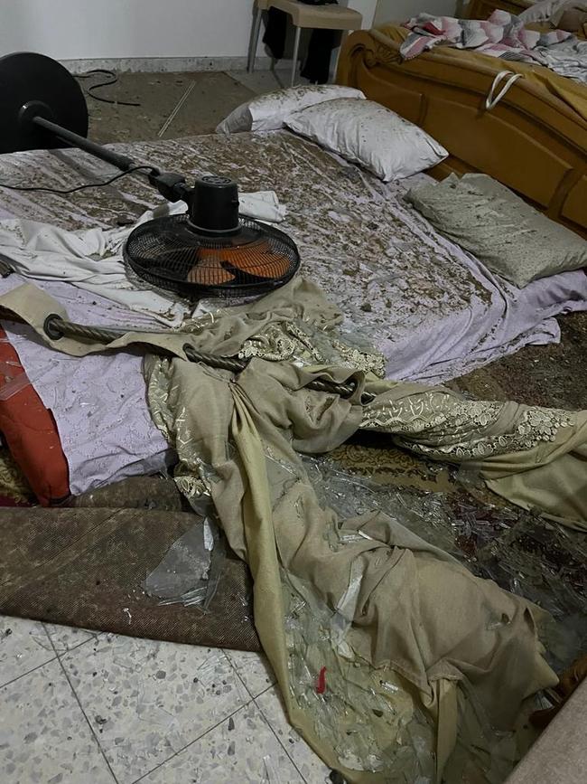 The interior of the house in Gaza City where the family is currently sheltering despite shelling in the neighbourhood.