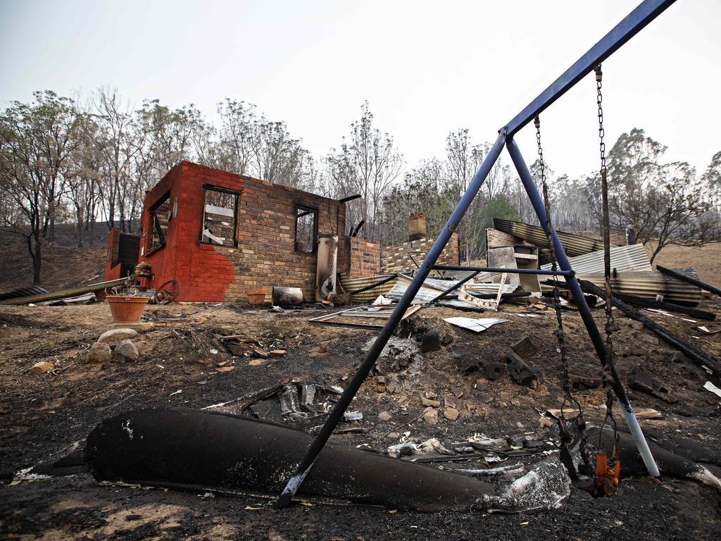 Fire devastated home in the small community of Wytaliba on the 13th of November 2019. Bushfires ripped through the small community of Wytaliba on the 9th of November 2019. Photographer: Adam Yip