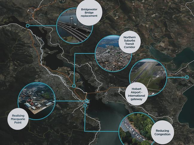 Upgrades involved in the Hobart City Deal. Picture: LUKE BOWDEN