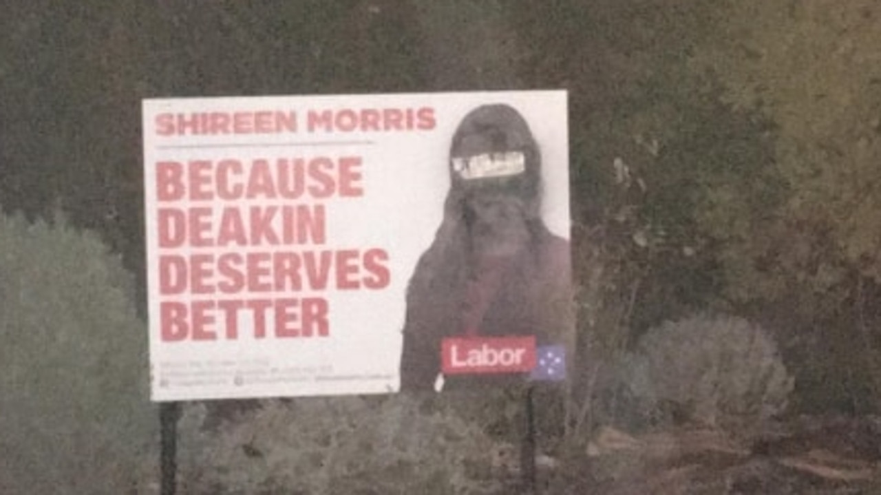 Campaign signs for Shireen Morris have been defaced in Melbourne.