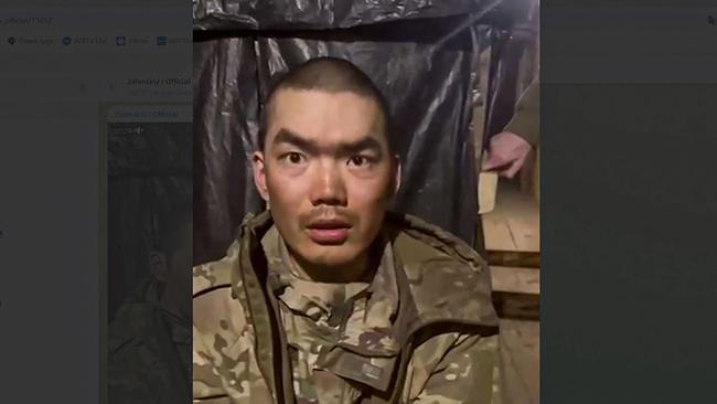 Volodymyr Zelensky shared a short video of a man on social media, who he says is one of two captured Chinese soldiers Picture: Telegram / @Volodymyr Zelensky / AFP