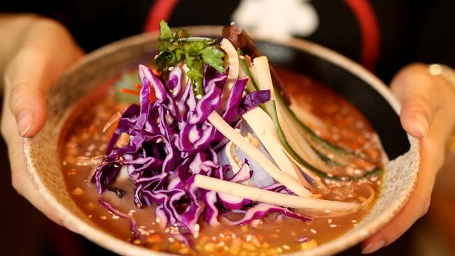 The vegetable salad is a popular side at the new hot pot restaurant. Picture: Stuart Milligan