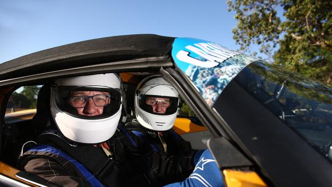 Peter Quinn and Ross Johnson get ready for the start of the Kuranda Range stage in their Lotus Elise on Day 3 of the Targa Great Barrier Reef 2020. PICTURE: BRENDAN RADKE