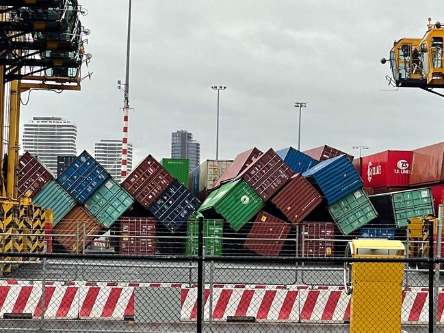 Storm damage at Port Melbourne.