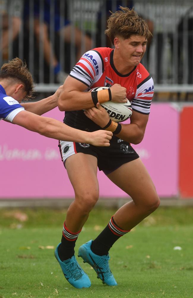 Kirwan High against Ignatius Park College in the Northern Schoolboys Under-18s trials at Brothers Rugby League Club in Townsville. Heath Bethel. Picture: Evan Morgan