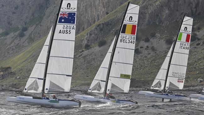 Nacra fleet at the Europeans Picture: Salvatore Lopez.