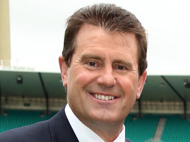 Mark Taylor , Michael Slater and James Brayshaw at the Channel Nine Sizzling Summer of Cricket lunch held at the Sydney Cricket Ground.Picture: Richard Dobson