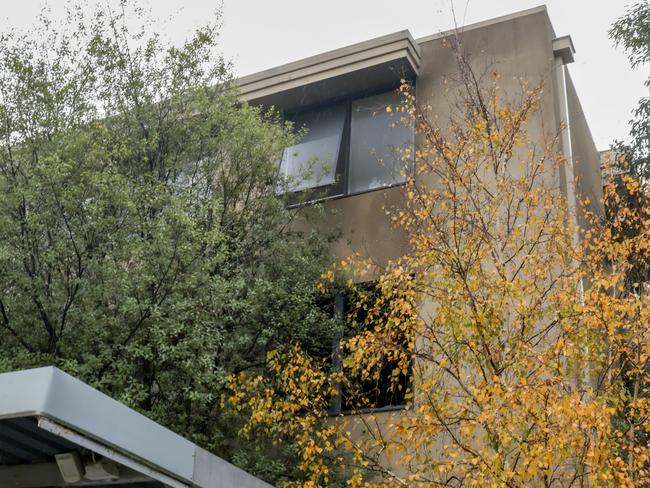 The fire engulfed the second floor of the building. Picture: NewsWire/Ian Currie