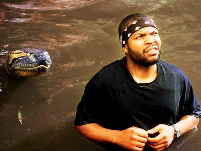 Actor Ice Cube in scene from film Anaconda.