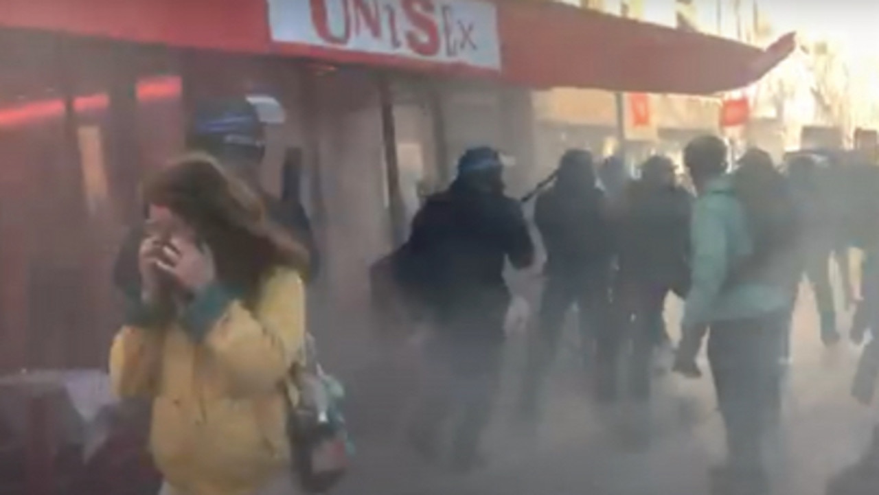 Police in Paris fired tear gas and issued hundreds of fines on Saturday. Picture: Storyful