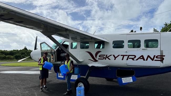 Skytrans conducts a test landing and take-off at Darnley and Erub islands on Tuesday, June 13. Picture: Supplied