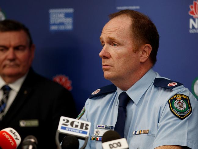 NSW Police Assistant Commissioner Michael Fitzgerald spoke with radio broadcaster Ben Fordham on the Silverwater interview. Picture: NCA NewsWire / Nikki Short