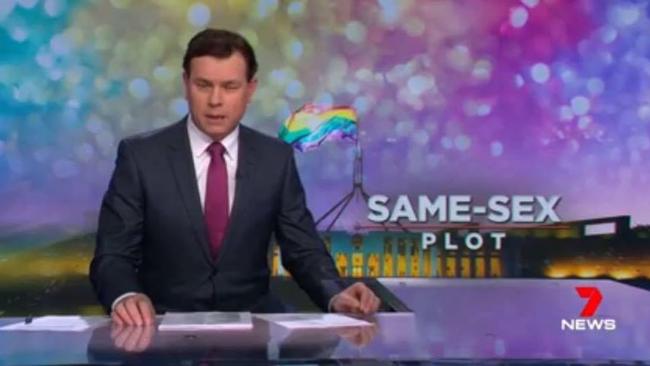 Channel 7 News exposes the “sinister” Same Sex Plot that. (Pic: Channel 7)