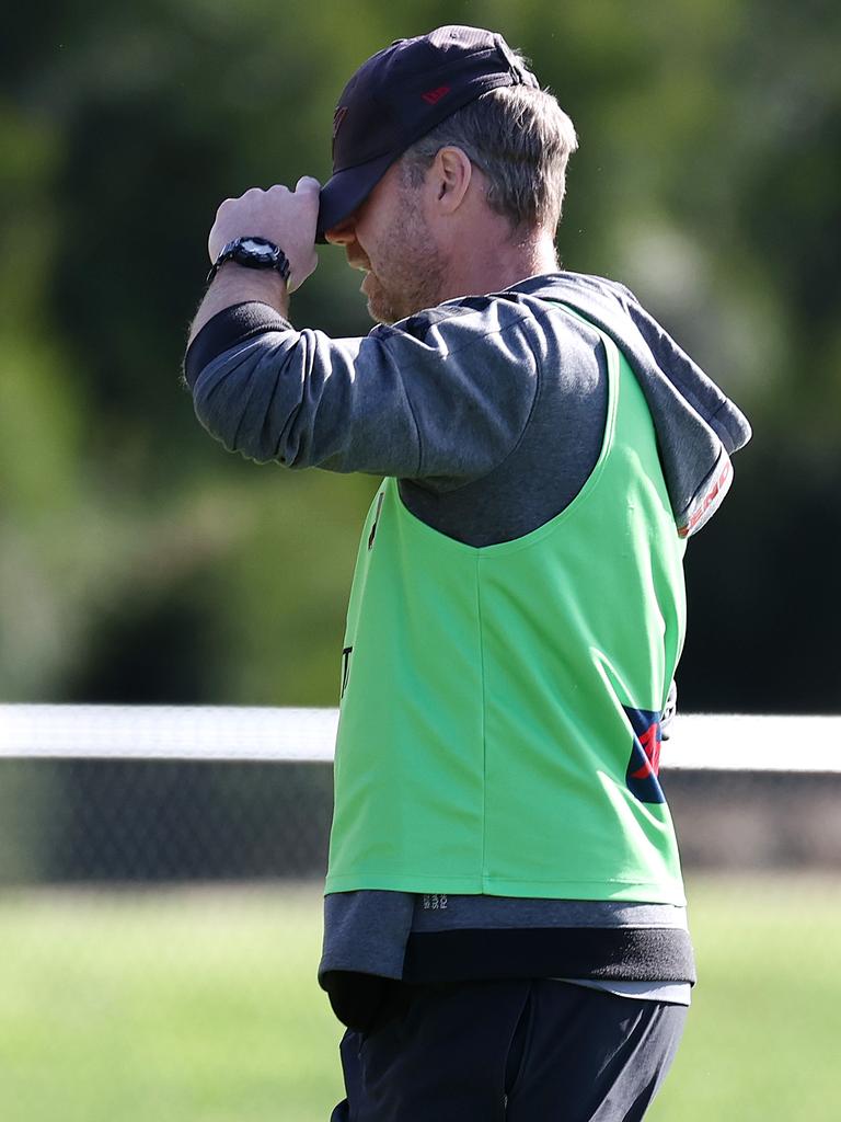 Ben Rutten’s job was on the line as the Bombers circled Clarkson. Picture: Michael Klein