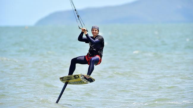 Ben Harper is hoping to represent Australia in Kitefoiling at the Paris 2024 Olympics. Picture: Shae Beplate.