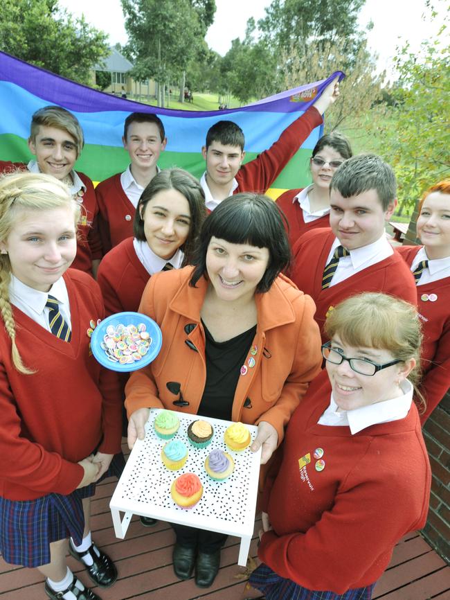 Home economics teacher Melanie Gaylard with students at Reservoir High School, in Victoria, which is also part of the Safe Schools program.