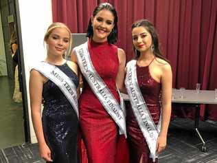 Junior Miss Teen Australia Brianne Ninness, top seven senior finalist Madisyn Ninness and Danni Baker. Picture: Contributed