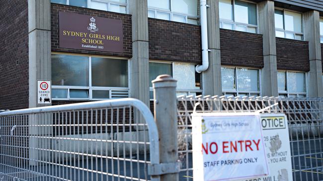 Sydney Girls High School was shut after a confirmed COVID case. Picture: Adam Yip