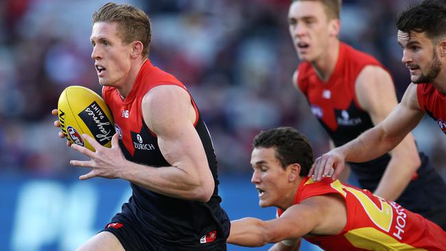 Sam Frost has become a key cog in Melbourne’s dynamic defence. Picture: Michael Klein