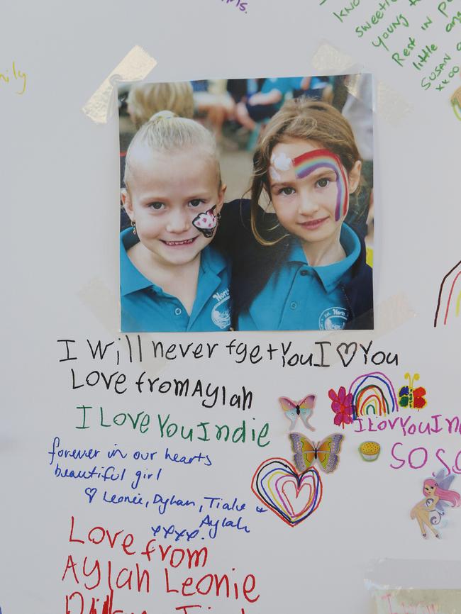 The message left for Indie Armstrong by her friend Aylah Gilbertson.