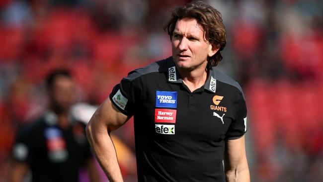 James Hird returned to coaching in a match-day and leadership role with GWS. Picture: Getty Images