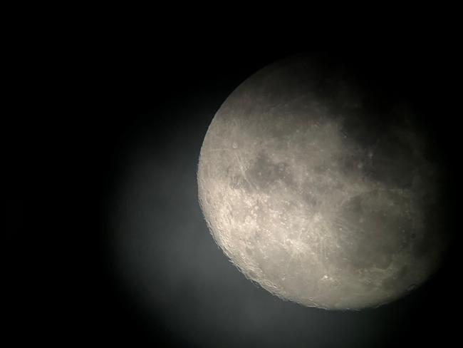 The moon photographed from the new Urban Night Sky Place at Palm Beach. Picture: Northern Beaches Council