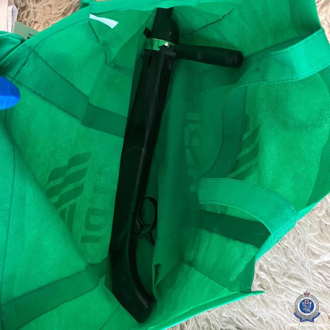 The sawn off shotgun found by police.