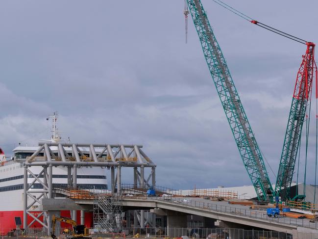 The Spirit of Tasmania docked at its new home at Geelong port in August 2022. Picture: Mark Wilson